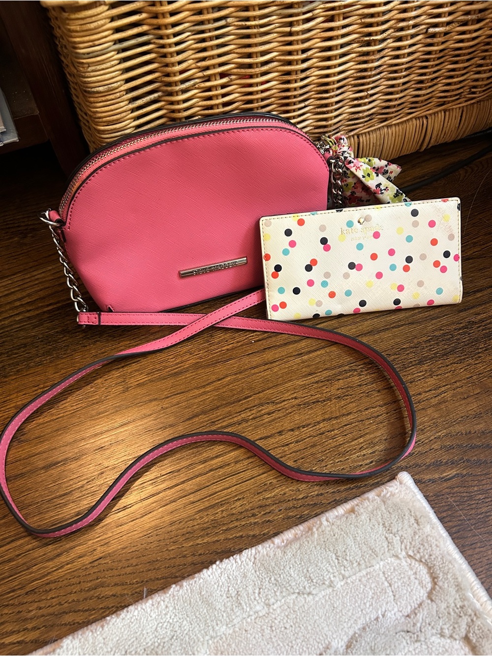 Kate Spade Pink polka dot wallet and Steve Madden Crossbody Bag - Picture 16 of 16